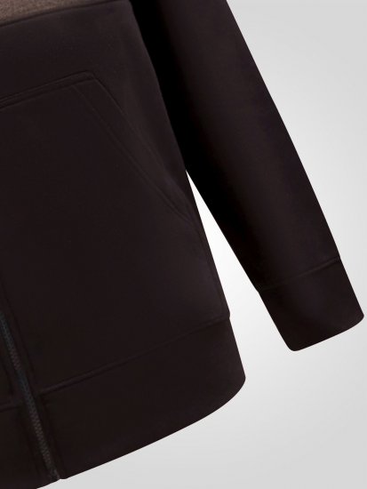 D555 Fitzgerald Zip Through Hoody With Cut & Sew Panels Fekete - Pulóverek & kapucnis pulóverek - Pulóverek & Kapucnis pulóver 2XL-12XL