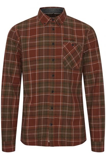 Blend Checked Long Sleeve Shirt 4324 Brown - Ingek - Ingek 2XL-10XL