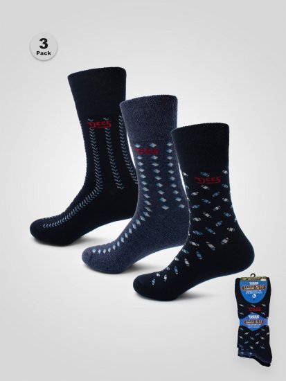 D555 Harold 3 Extra Wide Comfort Fit Socks 3-pack Navy/Denim - Alsónemű & strandruhák - Nagyméretű Alsónemű 2XL-8XL