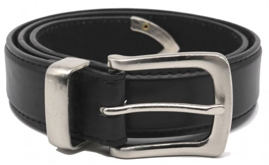 D555 Joeseph Leather Belt Black, 3,5cm - Övek - Nagyméretű Övek W40-W70/2XL-8XL