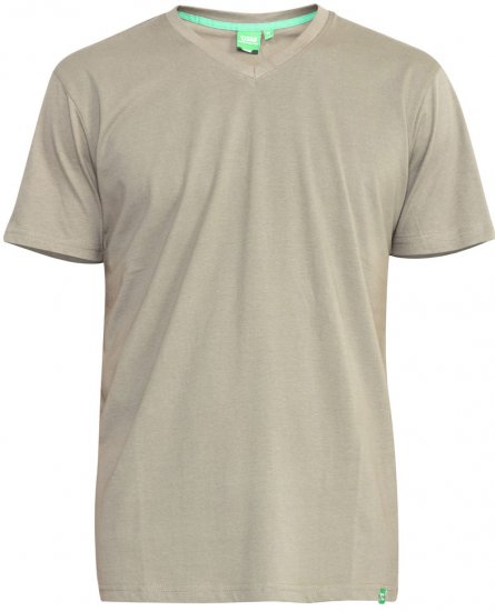 D555 Signature V-neck T-shirt Khaki - Pólók - Nagyméretű pólók - 2XL-14XL