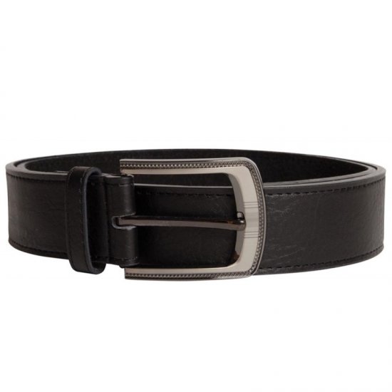 D555 Samuel Leather Belt Black, 4cm - Övek - Nagyméretű Övek W40-W70/2XL-8XL