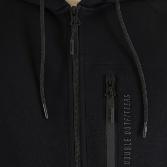Double Outfitters MTOP-1160 Cipzáras kapucnis pulóver Fekete - Pulóverek & kapucnis pulóverek - Pulóverek & Kapucnis pulóver 2XL-12XL