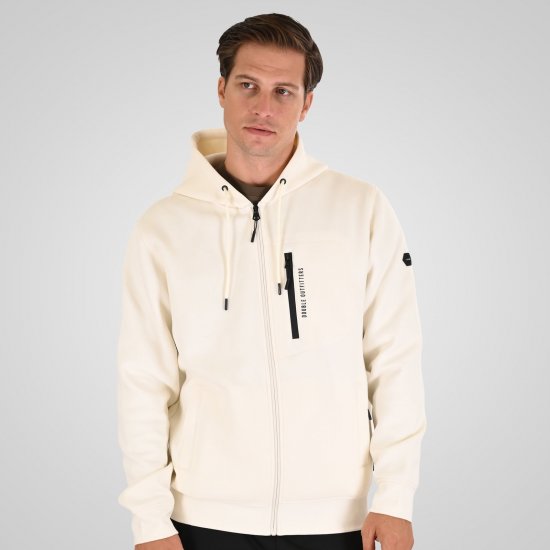 Double Outfitters MTOP-1160 Cipzáras kapucnis pulóver Fehér - Pulóverek & kapucnis pulóverek - Pulóverek & Kapucnis pulóver 2XL-12XL