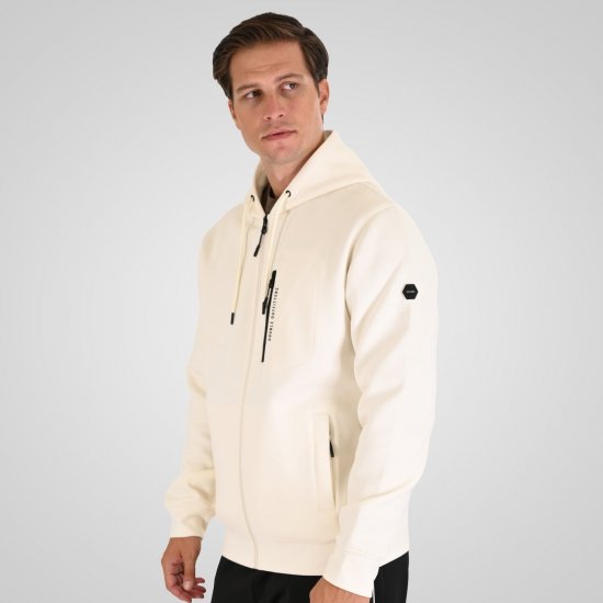Double Outfitters MTOP-1160 Cipzáras kapucnis pulóver Fehér - Pulóverek & kapucnis pulóverek - Pulóverek & Kapucnis pulóver 2XL-12XL