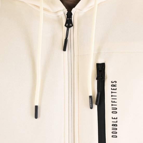 Double Outfitters MTOP-1160 Cipzáras kapucnis pulóver Fehér - Pulóverek & kapucnis pulóverek - Pulóverek & Kapucnis pulóver 2XL-12XL