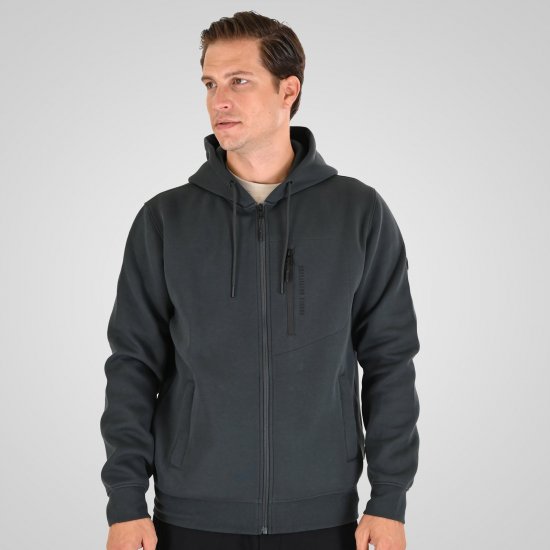 Double Outfitters MTOP-1160 Cipzáras kapucnis pulóver Sötétzöld - Pulóverek & kapucnis pulóverek - Pulóverek & Kapucnis pulóver 2XL-12XL