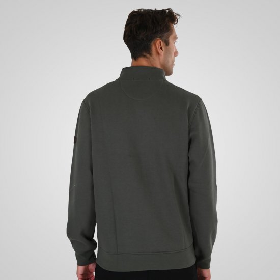 Double Outfitters MTOP-1163 Félcipzáras pulóver Khaki - Pulóverek & kapucnis pulóverek - Pulóverek & Kapucnis pulóver 2XL-12XL