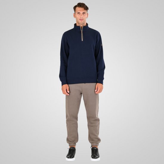 Double Outfitters MTOP-1163 Félcipzáras pulóver Tengerészkék - Pulóverek & kapucnis pulóverek - Pulóverek & Kapucnis pulóver 2XL-12XL