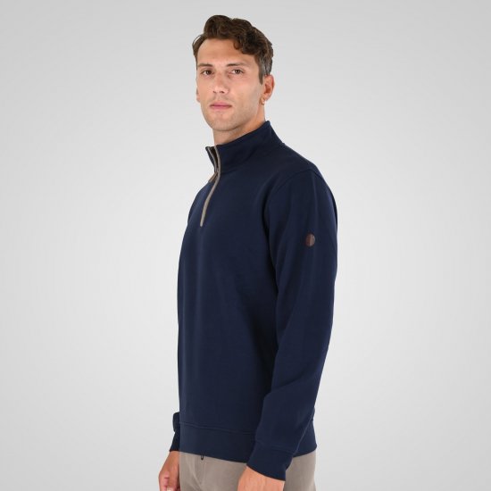 Double Outfitters MTOP-1163 Félcipzáras pulóver Tengerészkék - Pulóverek & kapucnis pulóverek - Pulóverek & Kapucnis pulóver 2XL-12XL