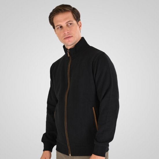 Double Outfitters SEL-1168 Cipzáras pulóver Fekete - Pulóverek & kapucnis pulóverek - Pulóverek & Kapucnis pulóver 2XL-12XL