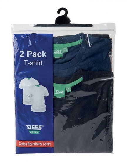 D555 Fenton 2-pack Black/Navy T-shirt - Pólók - Nagyméretű pólók - 2XL-14XL
