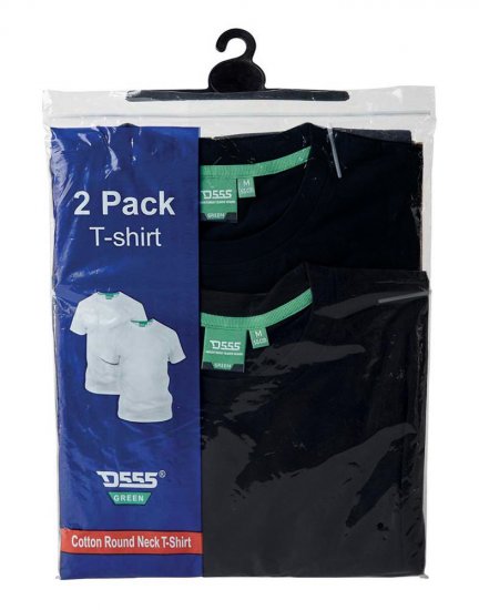 D555 Fenton 2-pack Black/Black T-shirt - Pólók - Nagyméretű pólók - 2XL-14XL
