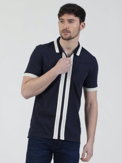 Mish Mash Belgrade Zip Through Polo Navy - Pólóingek - Galléros Pólók 2XL-8XL - Pólóingek 2XL-8XL
