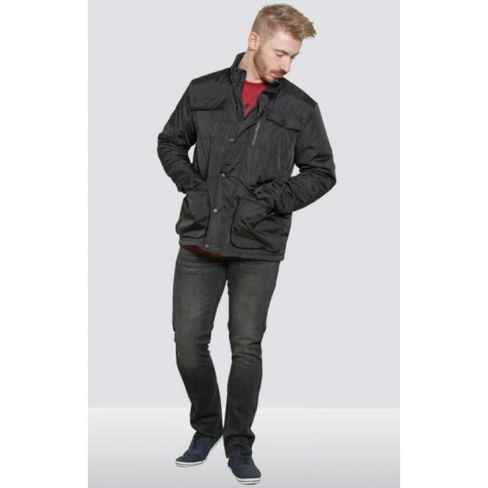D555 Brentford Jacket Black - Kabátok - Nagyméretű Kabátok - 2XL-8XL