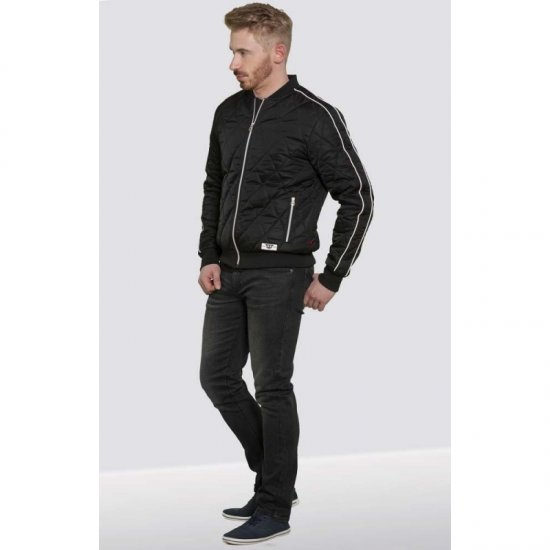 D555 Skipton Quilted Bomber Jacket Black - Kabátok - Nagyméretű Kabátok - 2XL-8XL