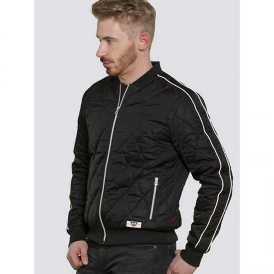 D555 Skipton Quilted Bomber Jacket Black - Kabátok - Nagyméretű Kabátok - 2XL-8XL