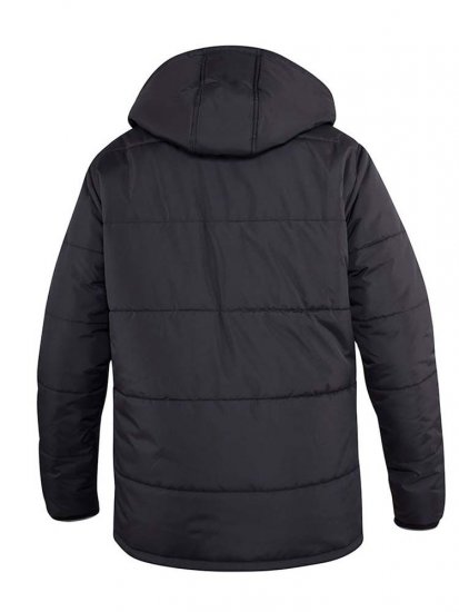 D555 Lonsdale Parka Style Jacket With Embroidery Patch On Sleeve Black - Kabátok - Nagyméretű Kabátok - 2XL-8XL