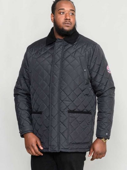 D555 Northcole Quilted Jacket Black - Kabátok - Nagyméretű Kabátok - 2XL-8XL