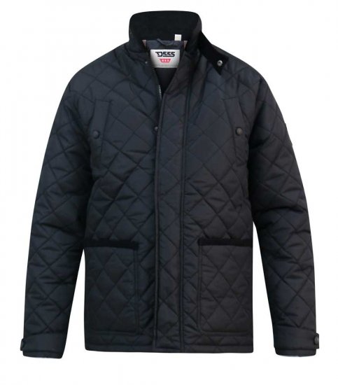 D555 Northcole Quilted Jacket Black - Kabátok - Nagyméretű Kabátok - 2XL-8XL