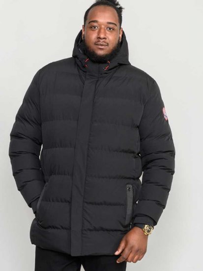 D555 Grove Quilted Parka Jacket Black - Kabátok - Nagyméretű Kabátok - 2XL-8XL