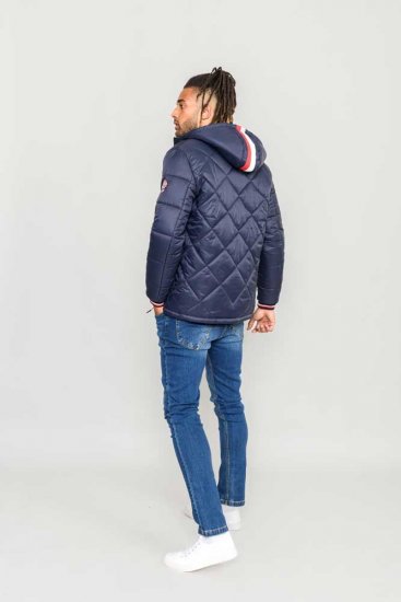 D555 Angus Diamond Quilted Puffer Jacket Navy - Kabátok - Nagyméretű Kabátok - 2XL-8XL