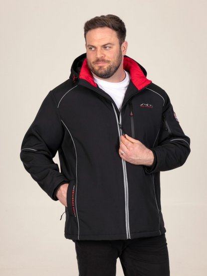D555 Jamie Soft Shell Detachable Hood Padded Jacket Fekete - Kabátok - Nagyméretű Kabátok - 2XL-8XL