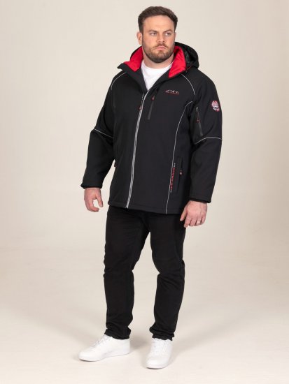 D555 Jamie Soft Shell Detachable Hood Padded Jacket Fekete - Kabátok - Nagyméretű Kabátok - 2XL-8XL