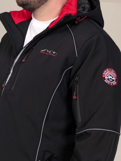 D555 Jamie Soft Shell Detachable Hood Padded Jacket Fekete - Kabátok - Nagyméretű Kabátok - 2XL-8XL