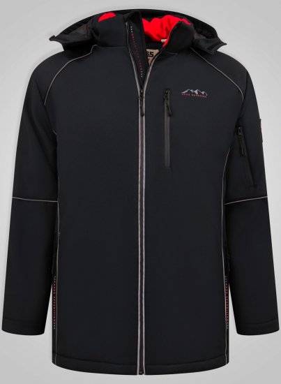 D555 Jamie Soft Shell Detachable Hood Padded Jacket Fekete TALL - TALL kabátok - TALL dzsekik magas férfiaknak