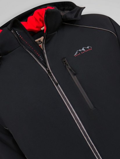D555 Jamie Soft Shell Detachable Hood Padded Jacket Fekete TALL - TALL kabátok - TALL dzsekik magas férfiaknak
