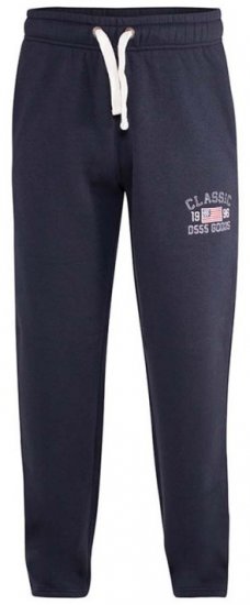 D555 Mayson Embroidered And Applique Open Hem Jogger With Drawcord Navy - Melegítőnadrág & rövidnadrág - Melegítőnadrág & Melegítő Rövidnadrág 2XL-12XL