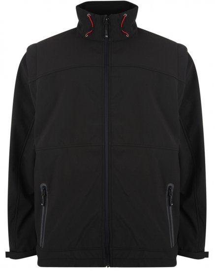 Kam Soft Shell Jacket Black - Kabátok - Nagyméretű Kabátok - 2XL-8XL
