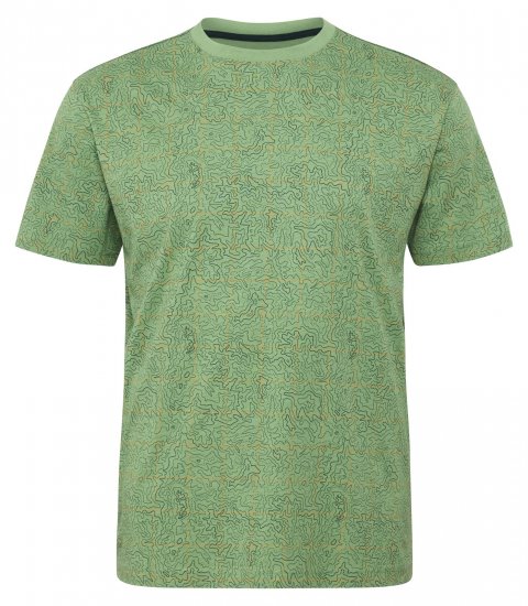 North Latitude Allover Printed Póló Középzöld - Pólók - Nagyméretű pólók - 2XL-14XL