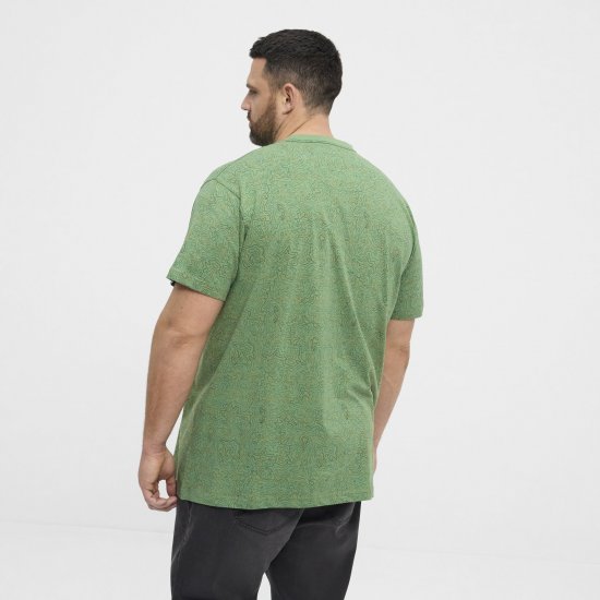 North Latitude Allover Printed Póló Középzöld - Pólók - Nagyméretű pólók - 2XL-14XL