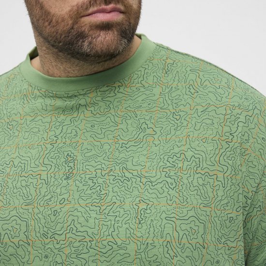 North Latitude Allover Printed Póló Középzöld - Pólók - Nagyméretű pólók - 2XL-14XL