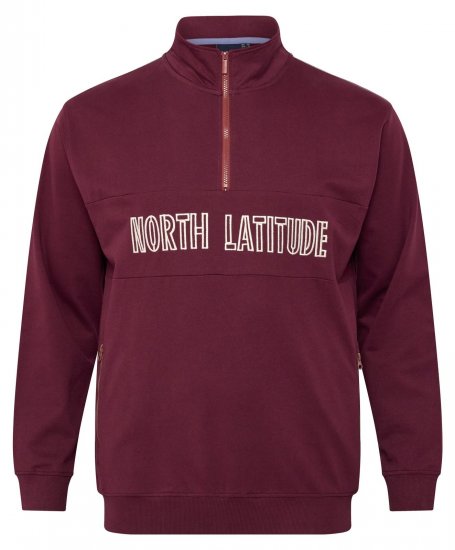 North Latitude Half Zip Pulóver Bordó - Pulóverek & kapucnis pulóverek - Pulóverek & Kapucnis pulóver 2XL-12XL