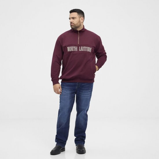 North Latitude Half Zip Pulóver Bordó - Pulóverek & kapucnis pulóverek - Pulóverek & Kapucnis pulóver 2XL-12XL