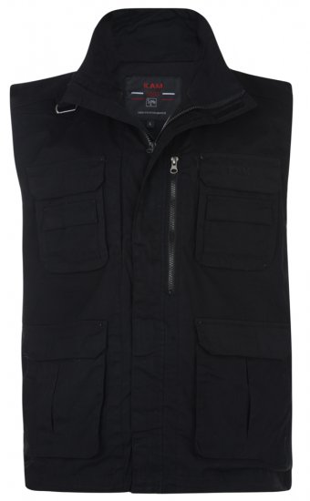 Kam Jeans Action Vest Black - Kabátok - Nagyméretű Kabátok - 2XL-8XL