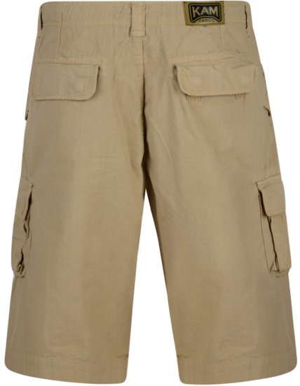 Kam Jeans 386 Cargo Shorts Sand - Rövidnadrág - Nagyméretű Rövidnadrág W40-W60