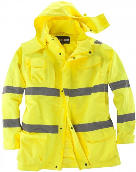 Marc & Mark Hi Vis Rainjacket Yellow - Munkaruha - Nagyméretű Munkaruha 3XL-6XL