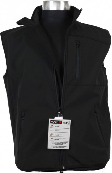 Marc & Mark Softshell-vest Black - Kabátok - Nagyméretű Kabátok - 2XL-8XL