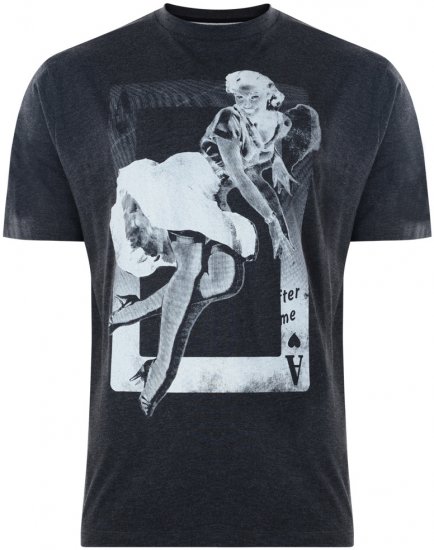 Kam Jeans 568 T-shirt Charcoal - Pólók - Nagyméretű pólók - 2XL-14XL