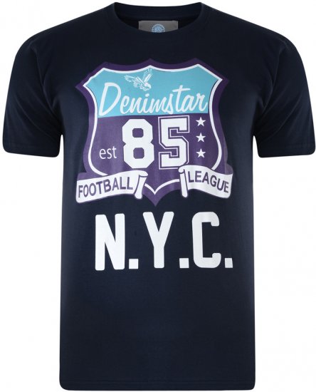 Kam Jeans Star 2-pack T-shirt Navy/Denim - Pólók - Nagyméretű pólók - 2XL-14XL