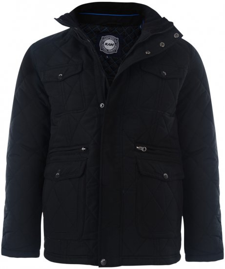 Kam Jeans Barbar Jacket Black - Kabátok - Nagyméretű Kabátok - 2XL-8XL