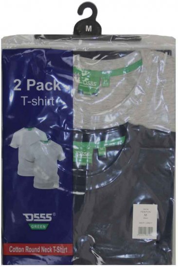 D555 Fenton 2-pack Navy/Grey T-shirt - Pólók - Nagyméretű pólók - 2XL-14XL