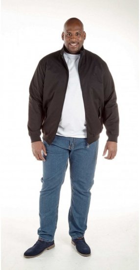 D555 Windsor Cotton Harrington Jacket Black - Kabátok - Nagyméretű Kabátok - 2XL-8XL