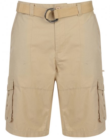 Kam Jeans Belted Cargo Shorts Stone - Rövidnadrág - Nagyméretű Rövidnadrág W40-W60