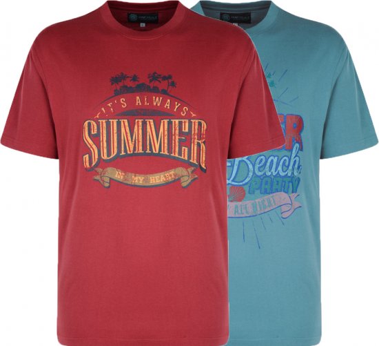 Kam Jeans Summer Beach 2-pack T-shirt - Pólók - Nagyméretű pólók - 2XL-14XL