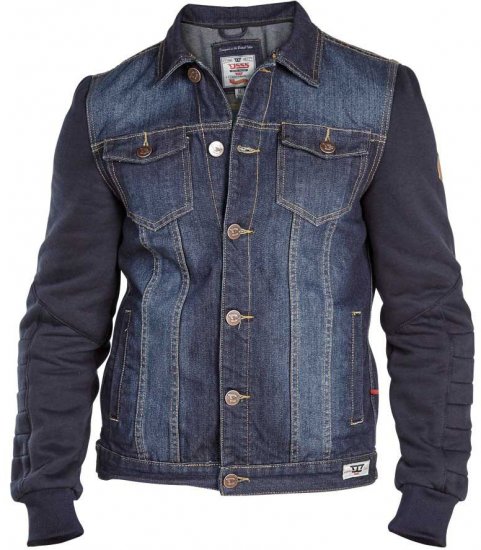 D555 CURTIS Denim Jacket With Detachable Hood - Kabátok - Nagyméretű Kabátok - 2XL-8XL